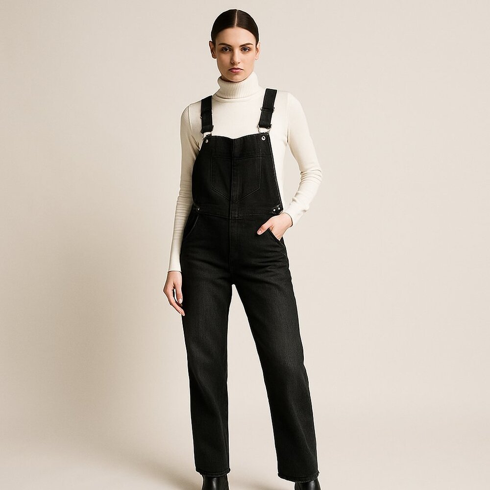 CURRENT/ELLIOTT | Black Denim Overalls – Size 3